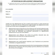 déplacement, attestation, imprimer