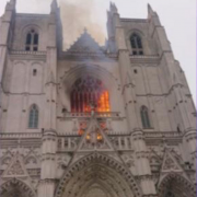 cathédrale, Nantes, feu, incendie