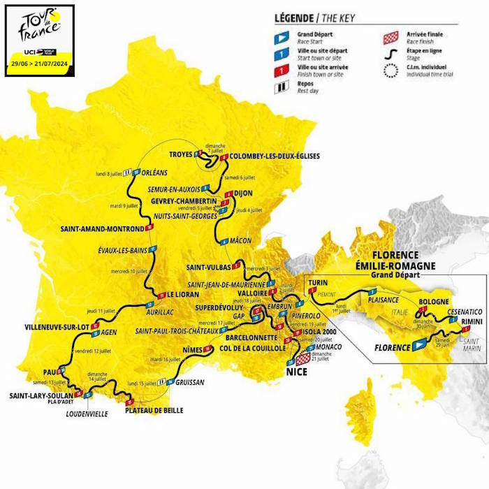 Tour de France 2024 voici les cartes