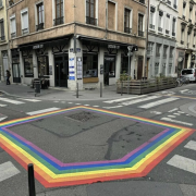 Lyon, marquage, passage piéton, LGBT